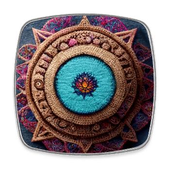 Boho Mandala Abstract - Square fridge magnet - white - Front