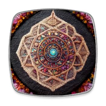 Boho Mandala Abstract - Viereckiger Kühlschrankmagnet - Weiß - Vorne