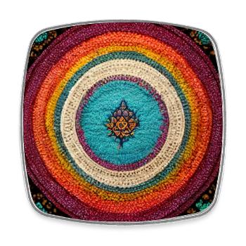 Boho Mandala Abstract - Viereckiger Kühlschrankmagnet - Weiß - Vorne
