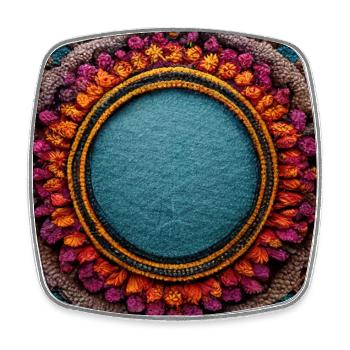 Boho Mandala Abstract - Viereckiger Kühlschrankmagnet - Weiß - Vorne