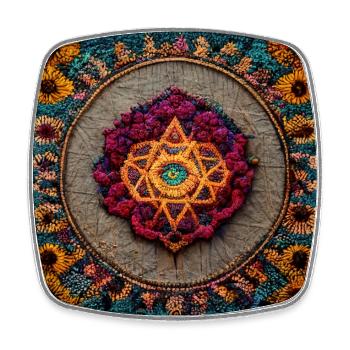 Boho Mandala Abstract - Viereckiger Kühlschrankmagnet - Weiß - Vorne