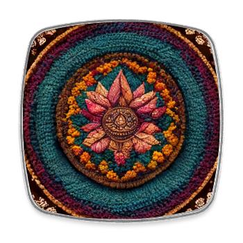 Boho Mandala Abstract - Viereckiger Kühlschrankmagnet - Weiß - Vorne