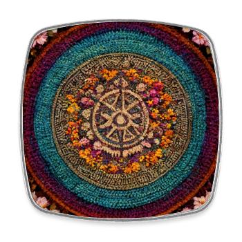 Boho Mandala Abstract - Viereckiger Kühlschrankmagnet - Weiß - Vorne