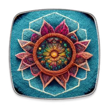 Boho Mandala Abstract - Square fridge magnet - white - Front