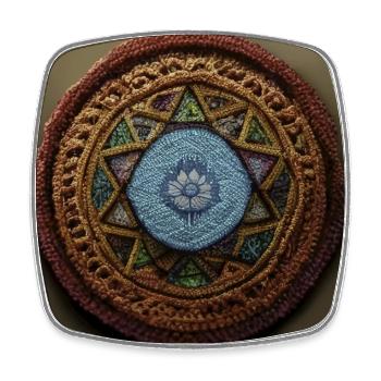Boho Mandala Abstract - Viereckiger Kühlschrankmagnet - Weiß - Vorne