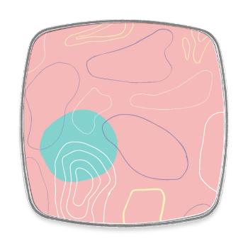 Abstract Pattern Topography Pink and green - Magnet carré - blanc - Devant