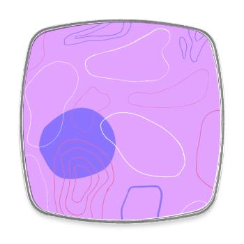 Abstract Pattern Topography purple - Magnet carré - blanc - Devant