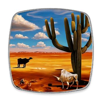 Prairie landscape - Square fridge magnet - white - Front