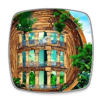 Abstract columns in natural surroundings - Square fridge magnet - white - Front