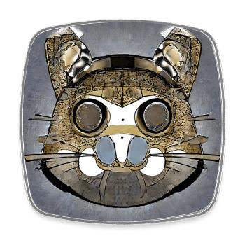 Abstract hamster as mask - Square fridge magnet - white - Front