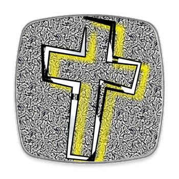 Cross - Image - 2023 - Square fridge magnet - white - Front
