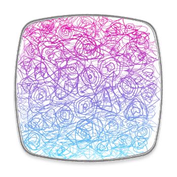 Pattern (scribble) - Square fridge magnet - white - Front