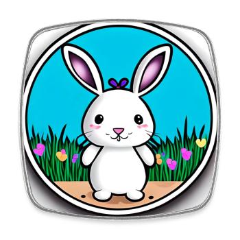 HaseWeiss Osterhase Motiv - Viereckiger Kühlschrankmagnet - Weiß - Vorne