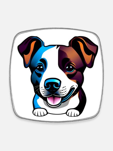 chien mignon - Magnet carré - blanc