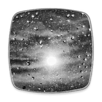 Sun and rain - Square fridge magnet - white - Front