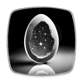 Universum In Einem Ei - Viereckiger Kühlschrankmagnet - Weiß - Vorne