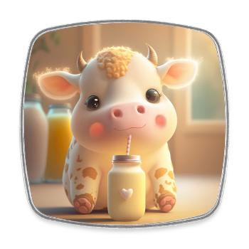 Baby Cow - Square fridge magnet - white - Front