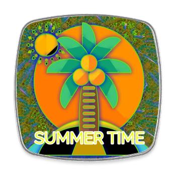 Summer Time - Club WoW - Viereckiger Kühlschrankmagnet - Weiß - Vorne