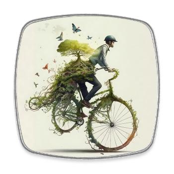 Life Is Like Riding A Bicycle You Must Keep Moving - Square fridge magnet - white - Front