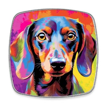 Dachshund Pop Art - Square fridge magnet - white - Front