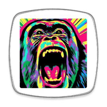Jungle Spirit Embrace Inner Ape Appare - Square fridge magnet - white - Front
