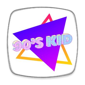 90's Kid ! - Square fridge magnet - white - Front