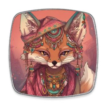 Fuchs Kunst - Viereckiger Kühlschrankmagnet - Weiß - Vorne