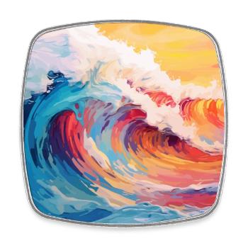 The Wave - T-shirt Design Rétro - Magnet carré - blanc - Devant
