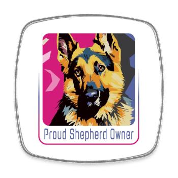 Stylish Shepherd Owner - Square fridge magnet - white - Front