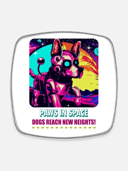 RoboVolt Style: Robot Dog - Square fridge magnet - white