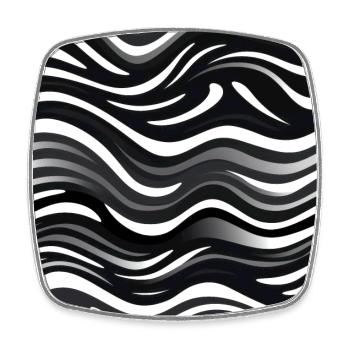 Monochrome Waves: Modern Abstract Ebb and Flow - Square fridge magnet - white - Front
