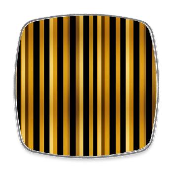 Golden Harmony : rayures abstraites en or luxe - Magnet carré - blanc - Devant