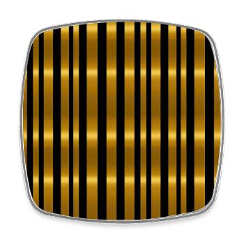 Golden Harmony : rayures abstraites en or luxe - Magnet carré - blanc - Devant