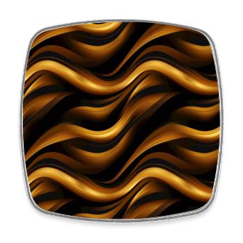 Golden Harmony : rayures abstraites en or luxe - Magnet carré - blanc - Devant