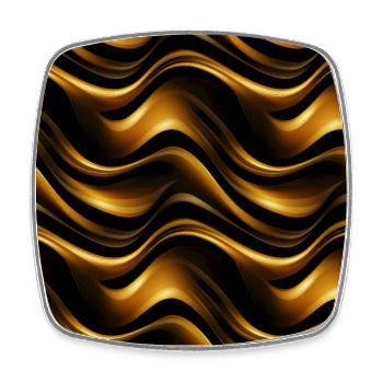 Golden Harmony : rayures abstraites en or luxe - Magnet carré - blanc - Devant
