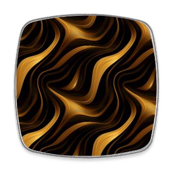 Golden Harmony : rayures abstraites en or luxe - Magnet carré - blanc - Devant