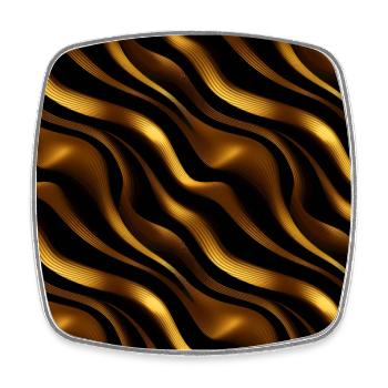 Golden Harmony : rayures abstraites en or luxe - Magnet carré - blanc - Devant