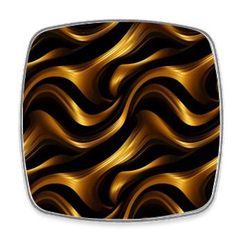 Golden Harmony : rayures abstraites en or luxe - Magnet carré - blanc - Devant