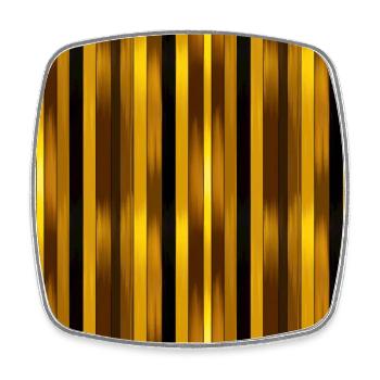 Golden Harmony : rayures abstraites en or luxe - Magnet carré - blanc - Devant