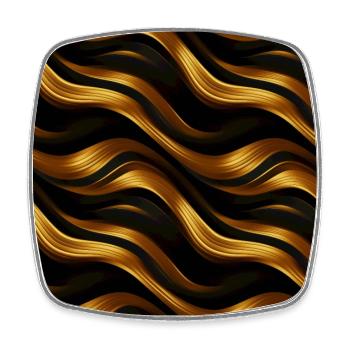 Golden Harmony : rayures abstraites en or luxe - Magnet carré - blanc - Devant