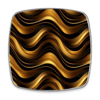 Golden Harmony : rayures abstraites en or luxe - Magnet carré - blanc - Devant