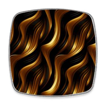Golden Harmony : rayures abstraites en or luxe - Magnet carré - blanc - Devant