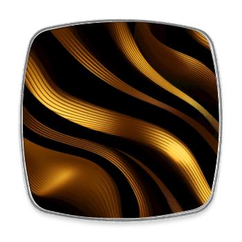 Golden Harmony : rayures abstraites en or luxe - Magnet carré - blanc - Devant
