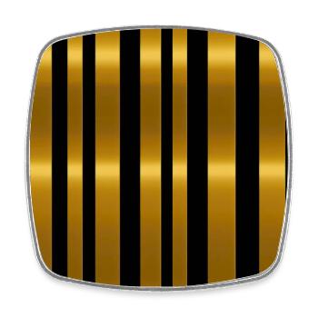 Golden Harmony : rayures abstraites en or luxe - Magnet carré - blanc - Devant