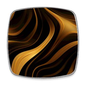 Golden Harmony : rayures abstraites en or luxe - Magnet carré - blanc - Devant