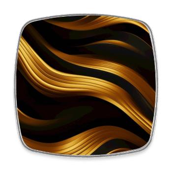 Golden Harmony : rayures abstraites en or luxe - Magnet carré - blanc - Devant