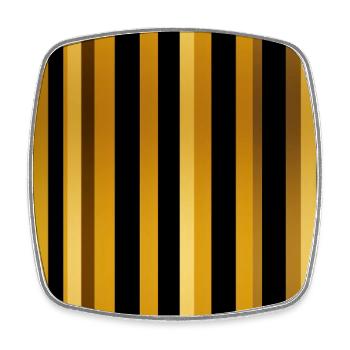 Golden Harmony : rayures abstraites en or luxe - Magnet carré - blanc - Devant