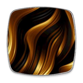 Golden Harmony : rayures abstraites en or luxe - Magnet carré - blanc - Devant