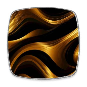 Golden Harmony : rayures abstraites en or luxe - Magnet carré - blanc - Devant