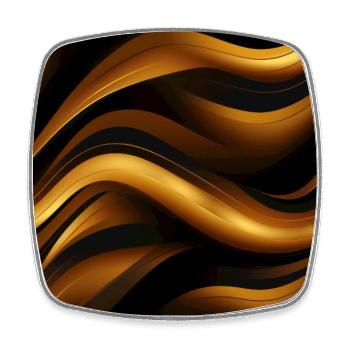 Golden Harmony : rayures abstraites en or luxe - Magnet carré - blanc - Devant